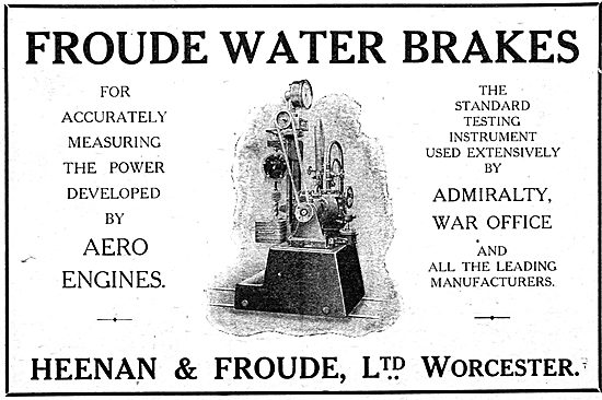 Heenan & Froude Water Brakes For Testing Aero Engines. 1916      