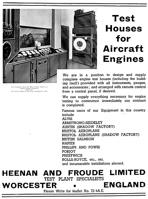 Heenan & Froude Aero Engine Test Houses                          