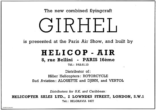 Helicopter Sales Helicop-Air Girhel Combined Flying Craft        