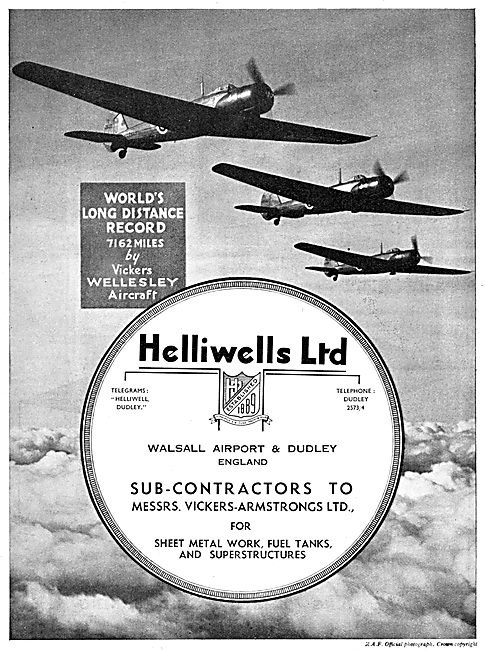 Helliwells - Aircraft Engineers. Sheet Metal Work.               