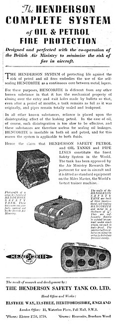 Henderson Safety Tanks Crashproof Tanks For Aircraft             