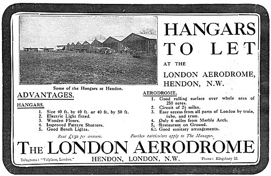 London Aerodrome Hendon  - Hangars & Facilities                  