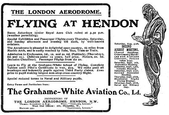 Second August Flying Meeting At Hendon. Grahame-White For Entry. 