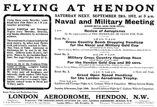 Hendon September 1912 Naval & Military Meeting                   