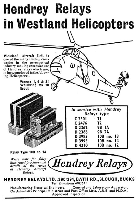 Hendrey Relays For Aircraft: Hendrey Helicopter Relay List       