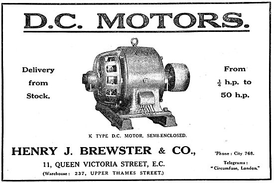 Henry Brewster K Type D.C.Motors                                 