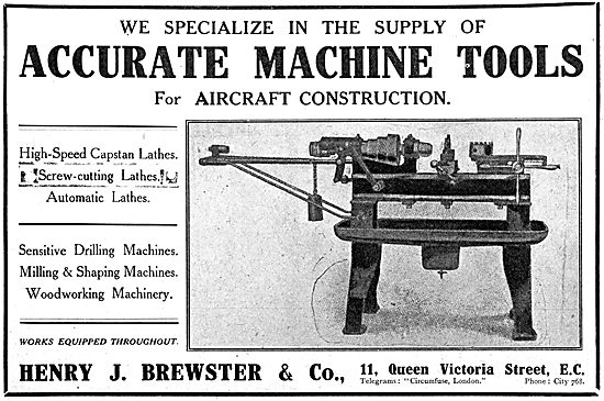 Henry Brewster Machine Tools 1917 - High Speed Capstan Lathes    