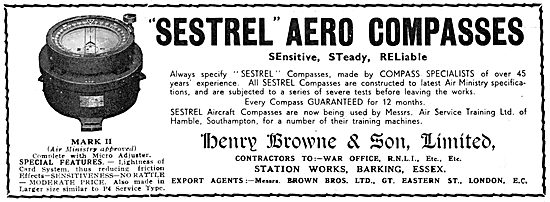 Henry Browne Sestrel Aircraft Compass 1933                       