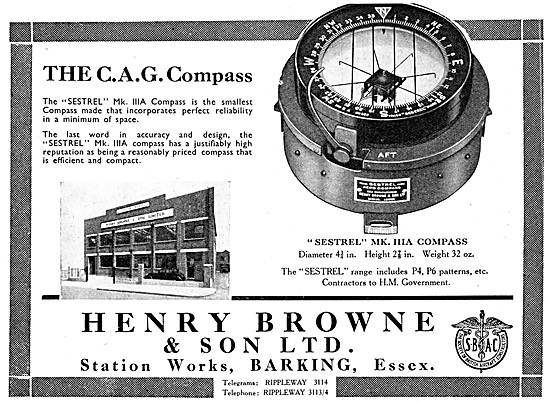 Henry Browne CAG Sestrel Aircraft Compass                        