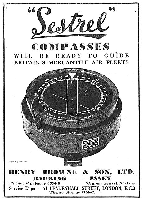 Henry Browne Sestrel Aircraft Compasses                          