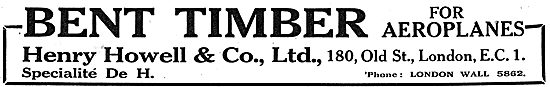 Henry Howell & Co Ltd - Bent Timber For Aircraft                 