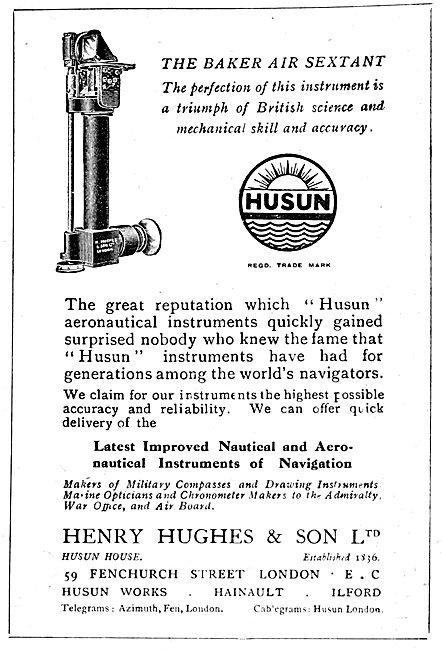 Henry Hughes Husun Baker Air Sextant 1919                        