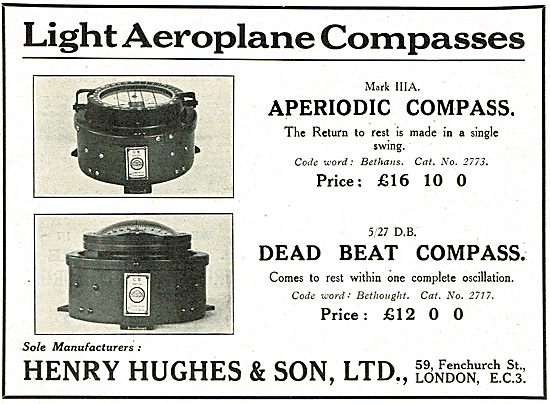 Henry Hughes Mark IIIA  Aperiodic Aircraft Compass £16 10s 0d    