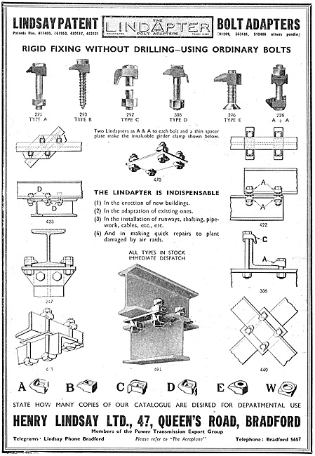 Henry Lindsay Ltd : Lindapter Factory Fittings 1940              