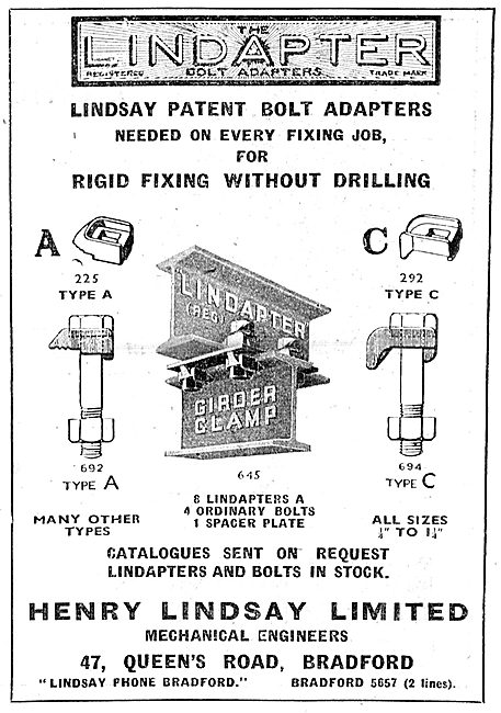 Henry Lindsay Ltd : Lindapter Constructional Bolt Adapters       