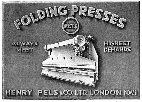 Henry Pels & Co: Machine Tools. Folding Presses                  