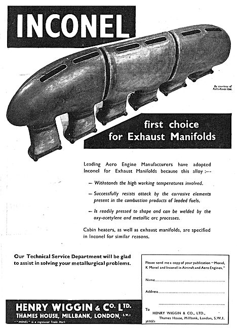 Henry Wiggin Inconel Exhaust Manifolds                           