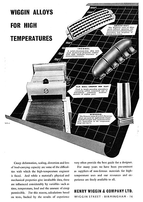 Henry Wiggin High Temperature  Alloys. Inconel Nimonic  Brightray