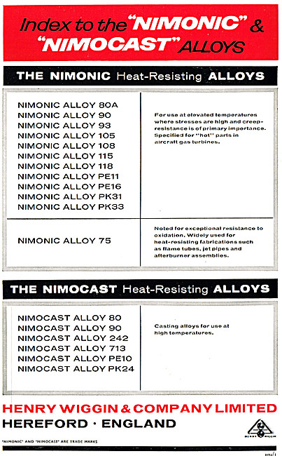 Henry Wiggin Nimonic Alloys - NIMOCAST Alloys                    