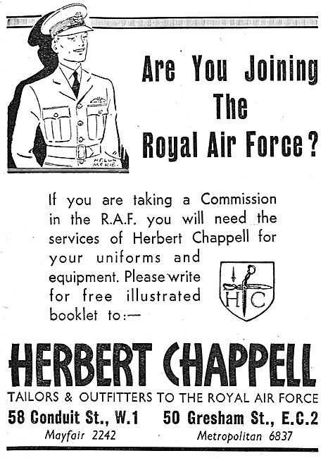 Herbert Chappell RAF Uniforms                                    