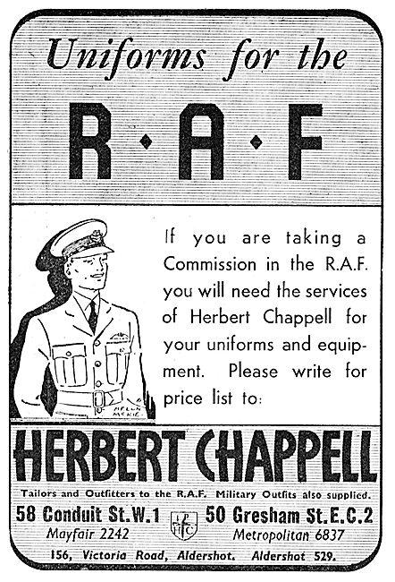 Herbert Chappell RAF Uniforms                                    