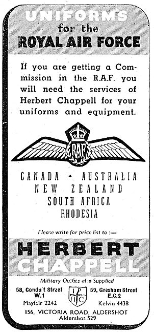 Herbert Chappell RAF Uniforms                                    