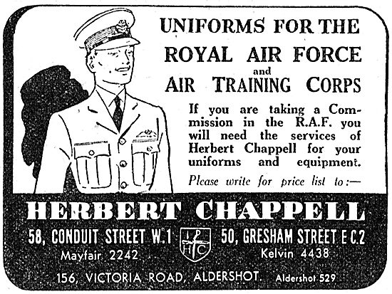 Herbert Chappell RAF Uniforms                                    