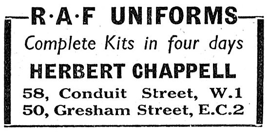 Herbert Chappell RAF Uniforms 1943 Advert                        