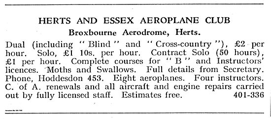 Herts & Essex Aeroplane Club - Broxbourne                        