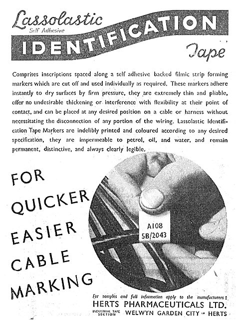 Herts Pharmaceuticals - Lassolastic Cable Identification Tape    