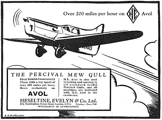 Heseltine Evelyn AVOL DTD 109 Aero Lubricant For The Mew Gull    