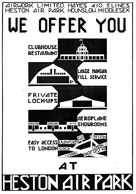 Heston Air Park - Operated By Airwork Ltd 1929                   