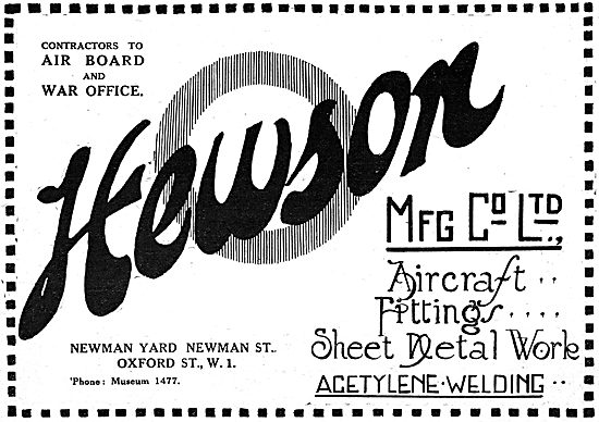 Hewson Manufacturing Co. Aircraft Sheet Metal Workers            