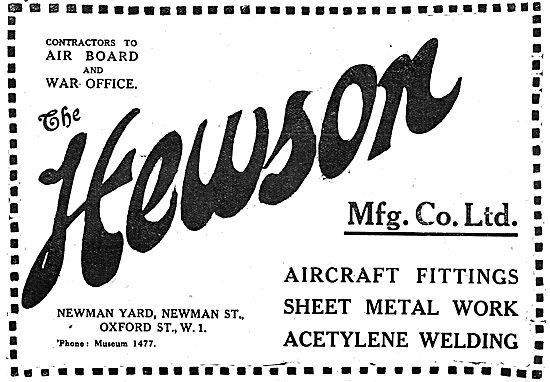 Hewson Manufacturing Co. Aircraft Sheet Metal Workers            