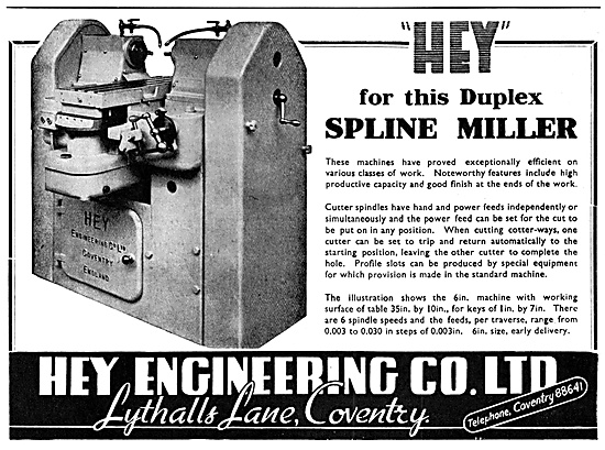 Hey Engineering Duplex Spline Miller                             