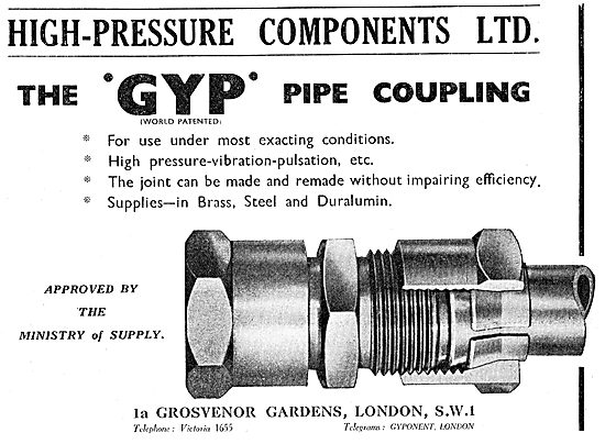 High Pressure Components - GYP Pipe Couplings 1949               