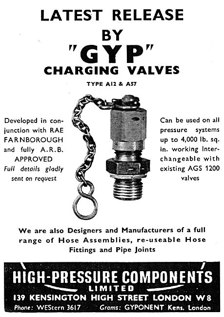 High Pressure Components - GYP Charging Valves                   