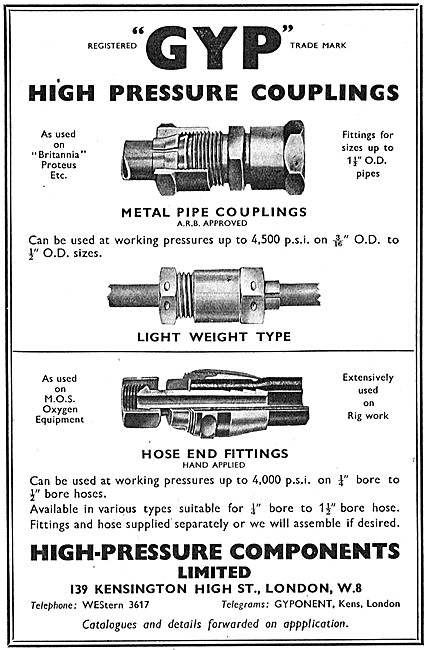 High Pressure Components. GYP Couplingsw                         