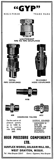 High Pressure Components. GYP Charging, Pipes, Valves Hoses      
