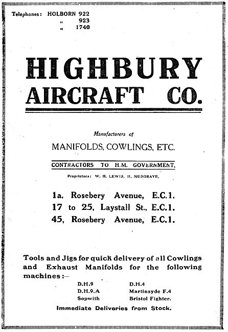 Highbury Aircraft - Aeronautical Sheet Metalworkers              