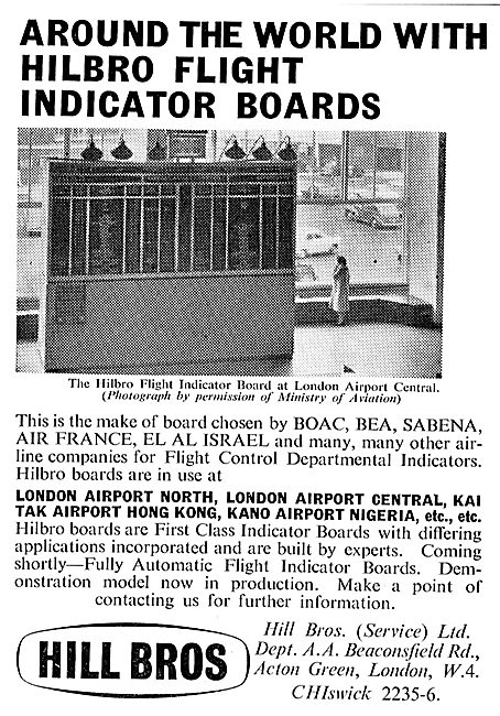 Hill Bros Flight Indicator Boards For Airport Terminals          