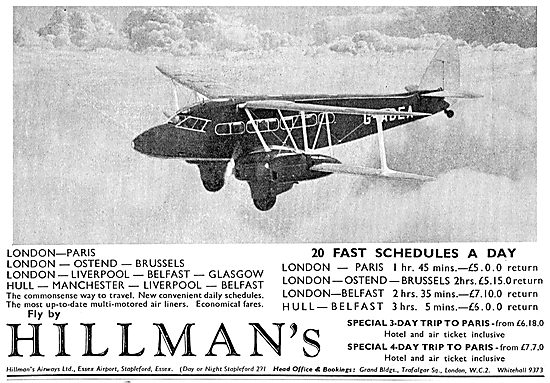 Hillmans Airways - 20 Fast Schedules Each Day                    