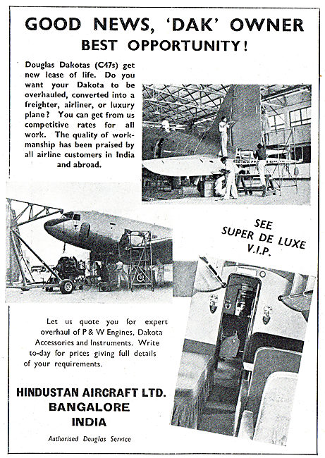 Hindustan Aircraft - Dakota Overhaul, Repair & Conversions       