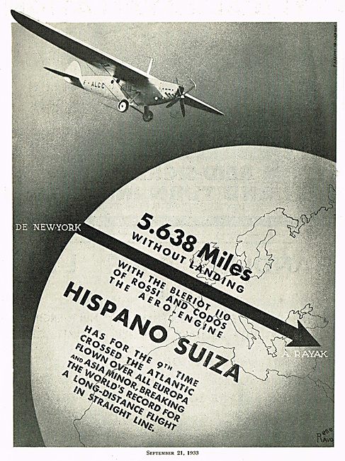 5638 Miles Without Landing Hispano Suiza Engines                 