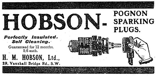 H M Hobson - Hobson-Pognon Sparking Plugs                        