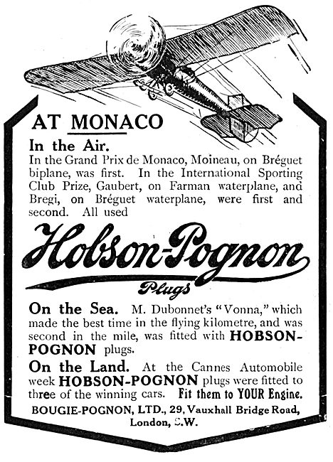 Hobson-Pognon Sparking Plugs                                     