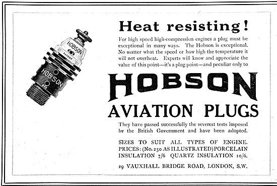 Hobson Spark Plugs 1916                                          
