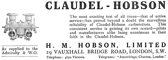 Claudel-Hobson Carburetters                                      