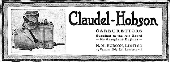 Claudel-Hobson Aero Engine Carburettors                          