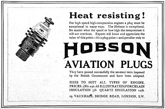 Hobson Aero Engine Sparking Plugs WW1 1917                       